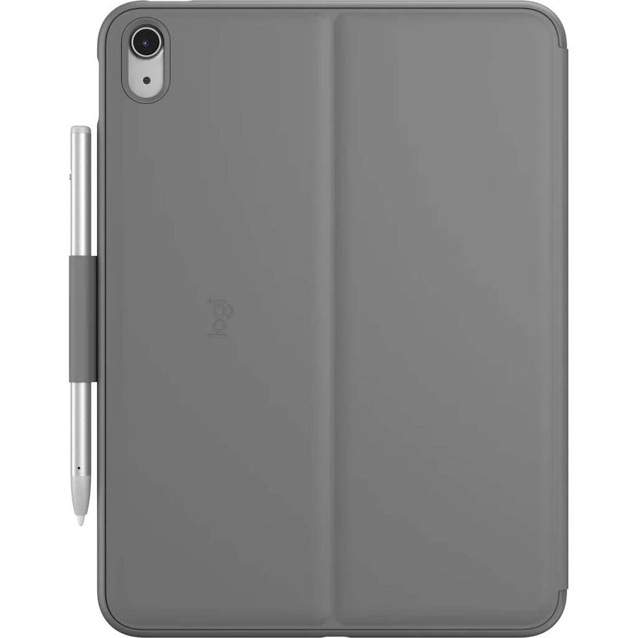Rear Image for Logitech Slim Folio Keyboard Case for iPad (10th gen & A16) with Integrated Bluetooth Wireless Keyboard, Oxford Gray