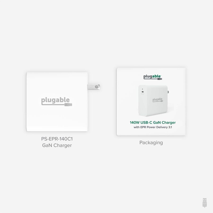 Alternate-Image9 Image for Plugable 140W USB C Charger, GaN Wall Charger for Laptop, PD 3.1 Power Adapter