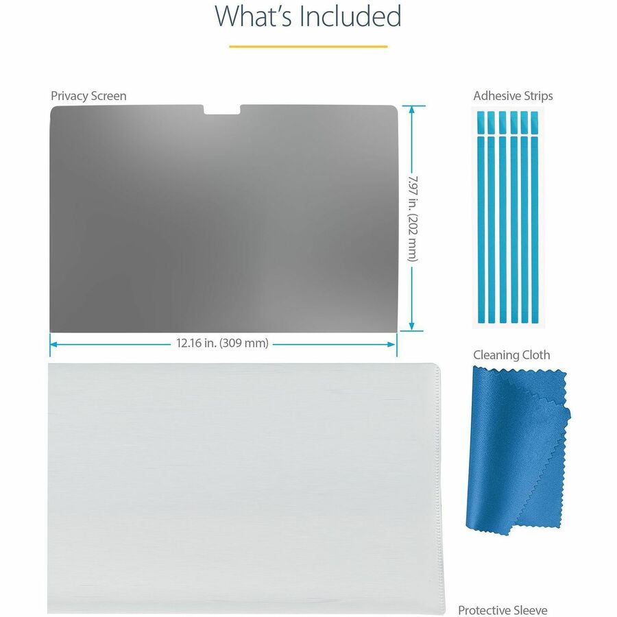 Alternate-Image5 Image for StarTech.com 14-inch MacBook Pro 21/23 Laptop Privacy Screen, Anti-Glare Privacy Filter w/51% Blue Light Reduction, Matte/Glossy Sides