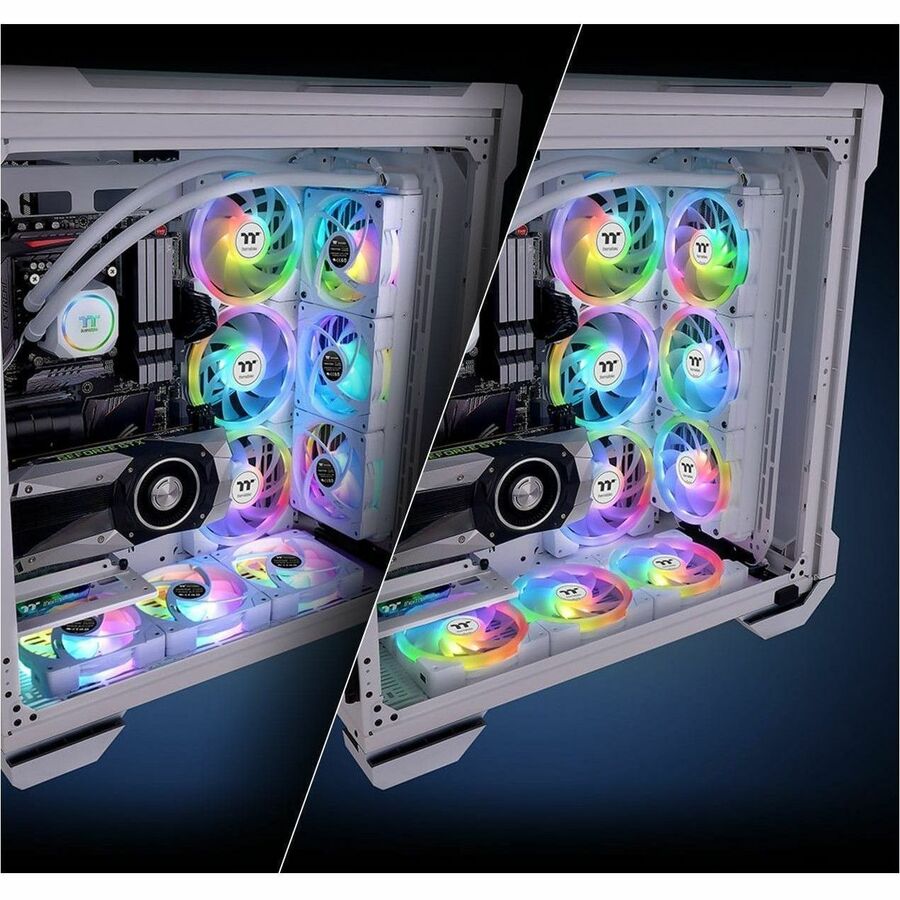 Alternate-Image6 Image for Thermaltake SWAFAN EX12 ARGB Sync PC Cooling Fan TT Premium Edition (3-Fan Pack) - 3 Pack