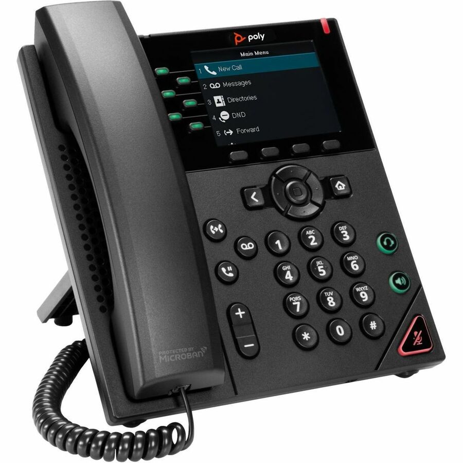 Alternate-Image2 Image for Poly VVX 350 6-Line IP Phone and PoE-enabled GSA/TAA