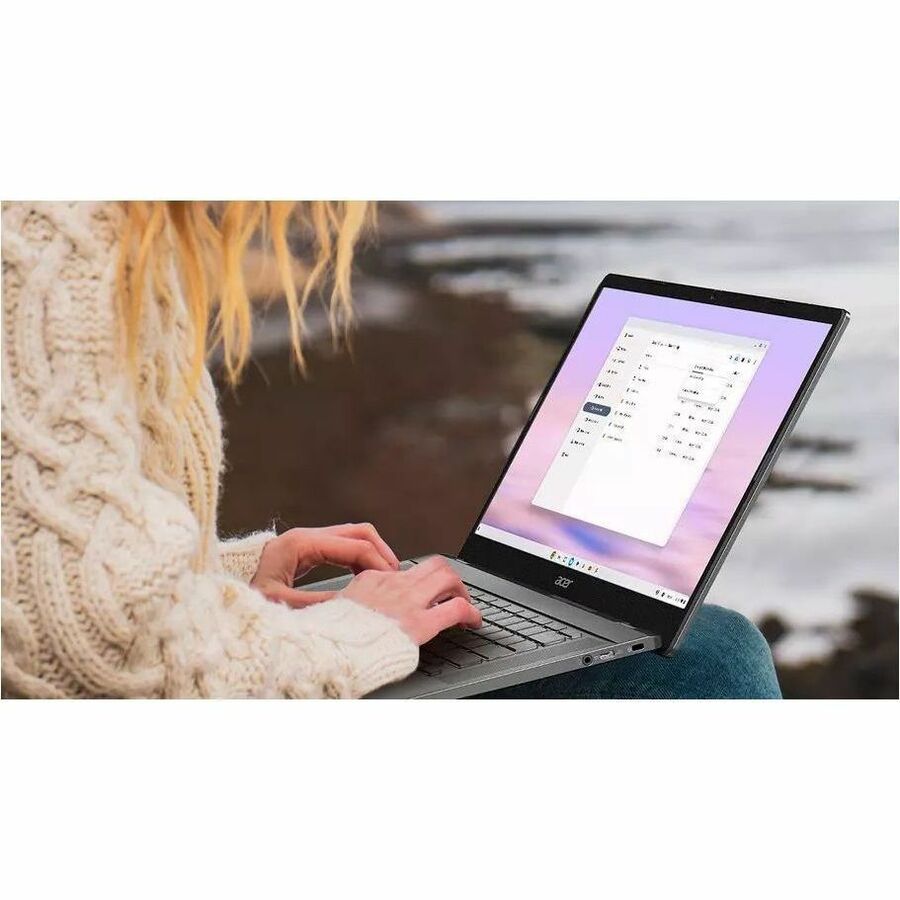 Life-Style Image for Acer Chromebook Plus 514 CBE574-1T-R7WJ 14" Touchscreen Chromebook - WUXGA - 60 Hz - AMD Ryzen 3 7320C - 8 GB - 256 GB SSD - English (US) Keyboard - Iron