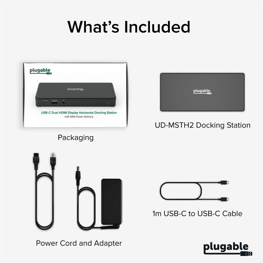 Alternate-Image8 Image for Plugable USB C Docking Station Dual Monitor 2 HDMI Ports, Power Delivery Dock, Dual 4K Monitor