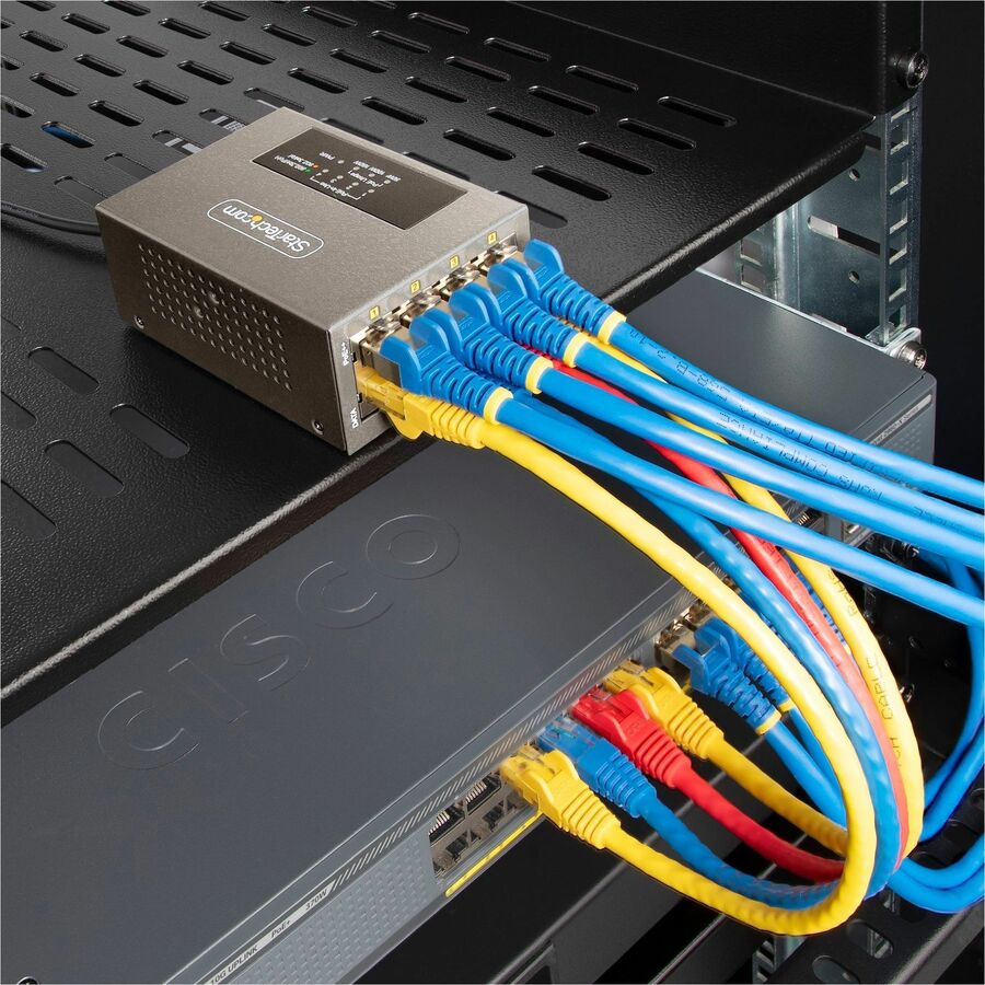 Alternate-Image7 Image for StarTech 4-Port Multi-Gigabit PoE++ Injector, 5/2.5/1G Ethernet (NBASE-T), PoE/PoE+/PoE++ (802.3af/802.3at/802.3bt), 160W Budget, TAA