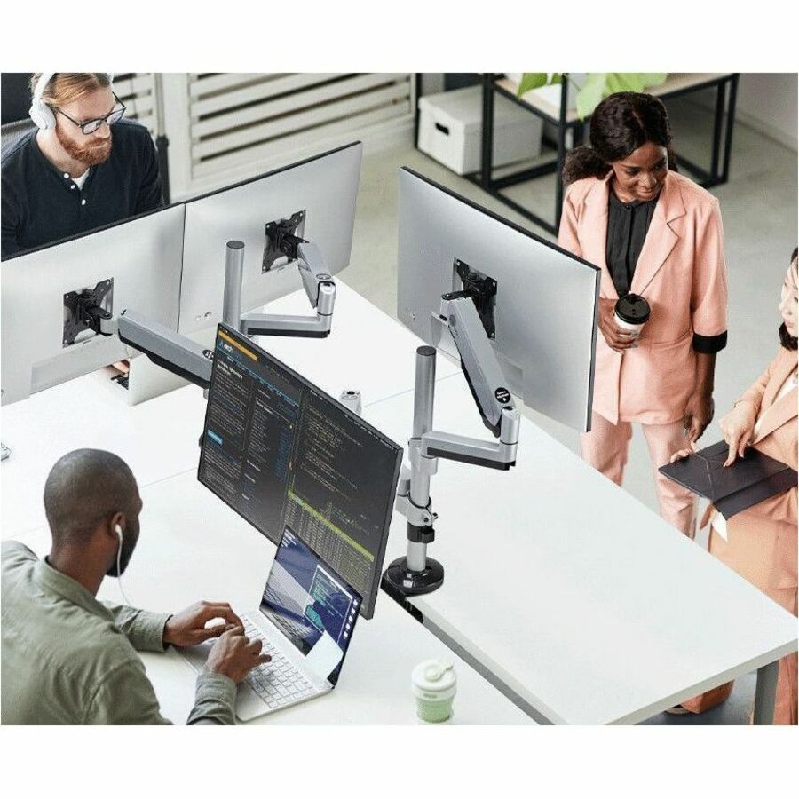 Life-Style Image for SIIG Dual Stacked Monitor Arm Desk Mount - 17" - 32" - Max Load 19.8 lbs for each arm - VESA 75/100mm