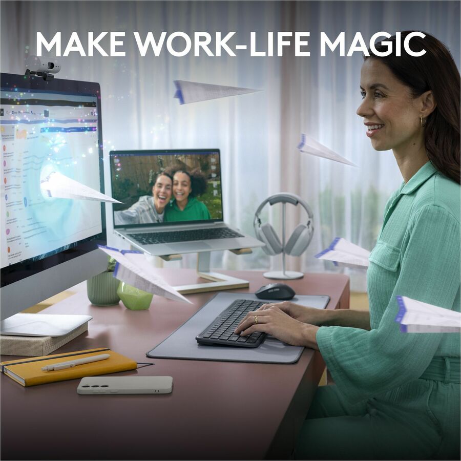 Life-Style Image for Logitech Signature Slim K950 Wireless Keyboard, Sleek Design, Quiet Typing, Bluetooth, Multi-OS, Graphite