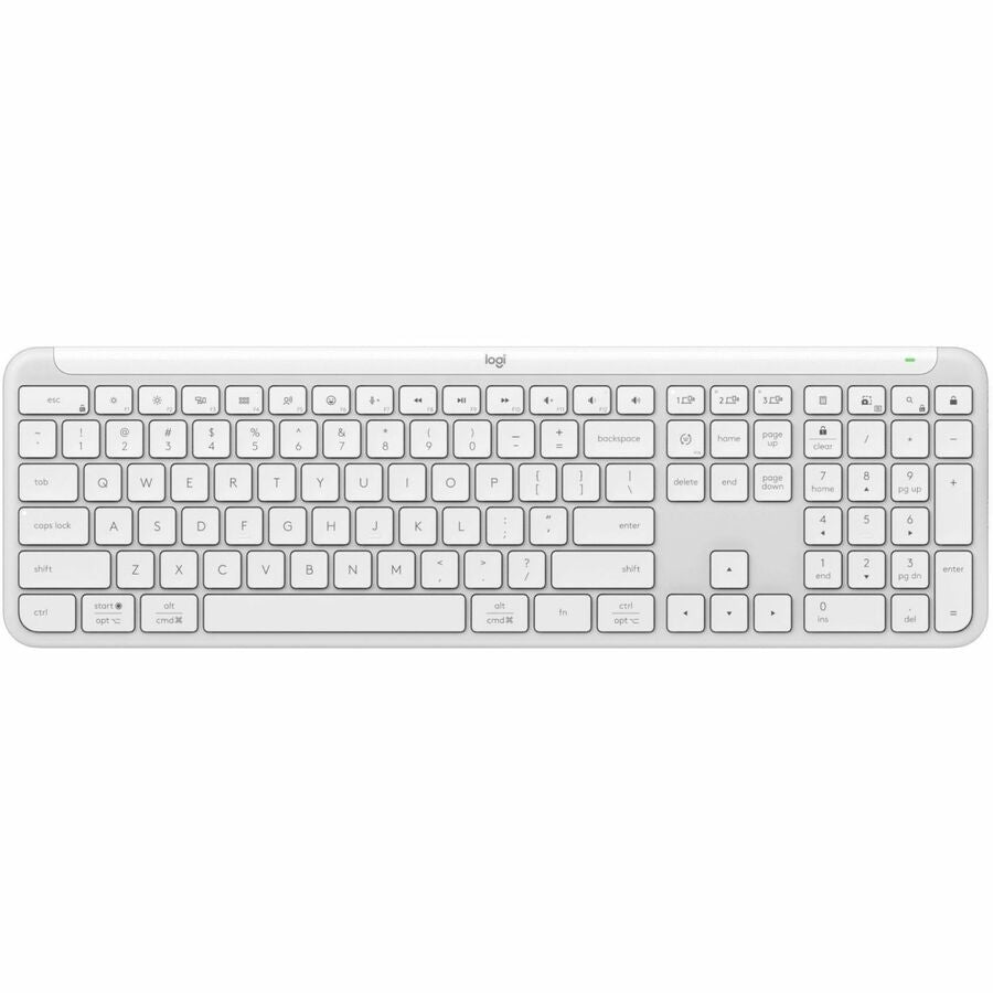 Top Image for Logitech Signature Slim K950 Wireless Keyboard, Sleek Design, Switch Typing Between Devices, Quiet Typing, Off-white
