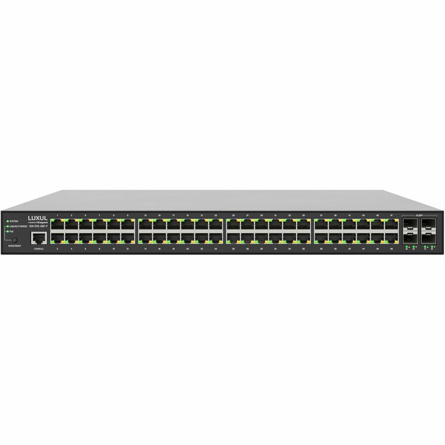 Alternate-Image1 Image for Luxul 1Gb L2/L3 Managed Switch - 48 PoE+, 4 SFP Front-Facing Ports - TAA Compliant