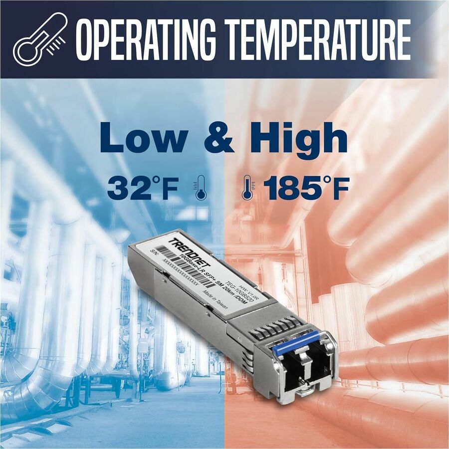 Alternate-Image9 Image for TRENDnet TEG-10GBS20, SFP+ Single Mode LC Module (20km), Lifetime Protection