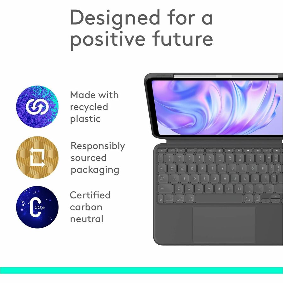 Alternate-Image7 Image for Logitech Combo Touch Keyboard Case for iPad Pro 11-inch (M4 & M5) - Detachable backlit keyboard with kickstand, comfortable typing, multi-use mode - Graphite