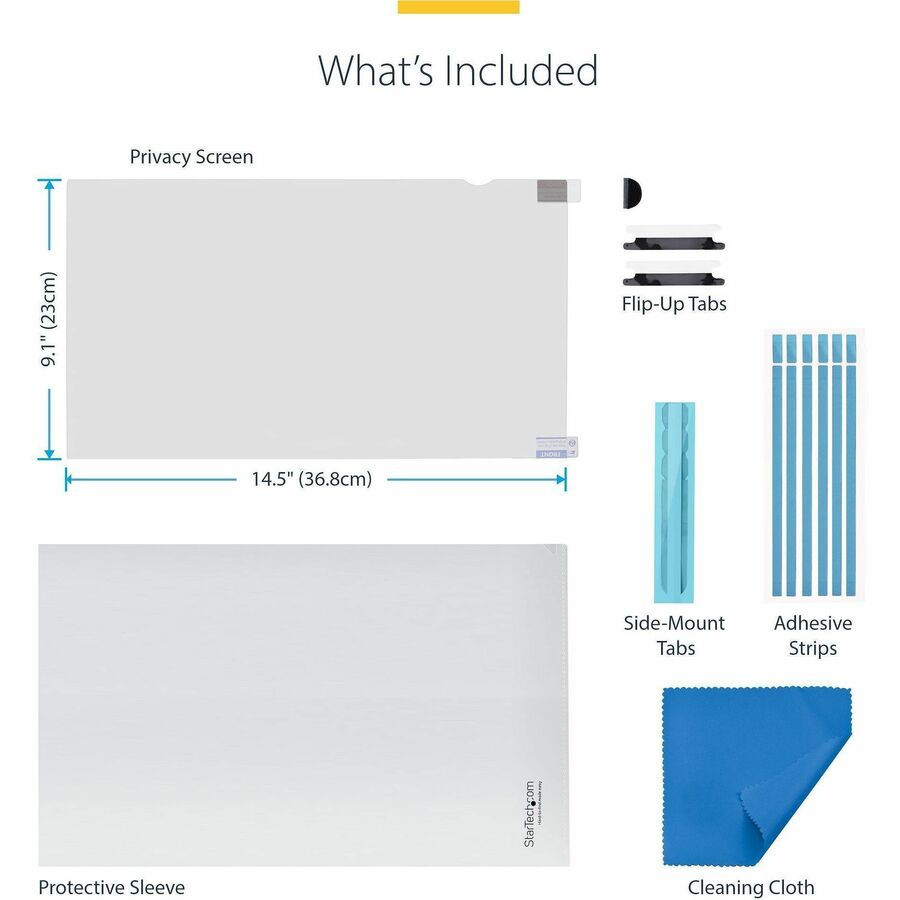 Alternate-Image8 Image for StarTech 17-inch 16:10 Flip-Up Privacy Screen with Touch, Anti-Glare Blue Light Filter, Laptop Monitor Screen Protector