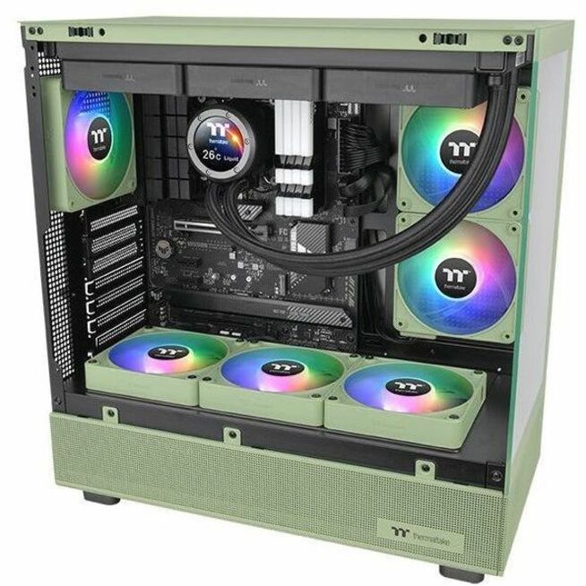 Alternate-Image9 Image for Thermaltake CT140 EX Reverse ARGB Sync PC Cooling Fan Matcha Green (3-Fan Pack) - 3 Pack