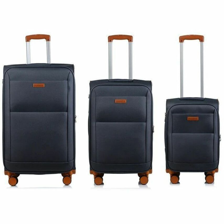 Front Image for CHAMPS Classic Collection - 3-piece Softside Luggage set - Grey