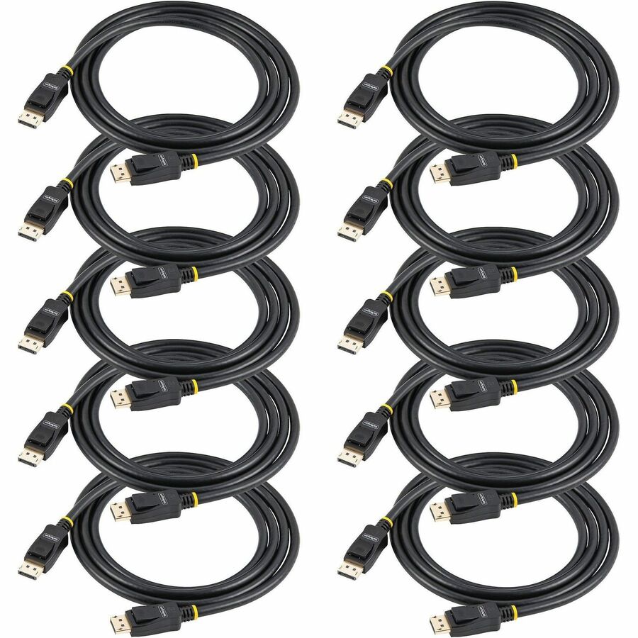 Alternate-Image7 Image for StarTech.com 10ft (3m) VESA Certified DisplayPort Cable - 10 Pack - DisplayPort 1.2 Cable with Latches, 4K 60Hz UHD - Latching DP Connectors