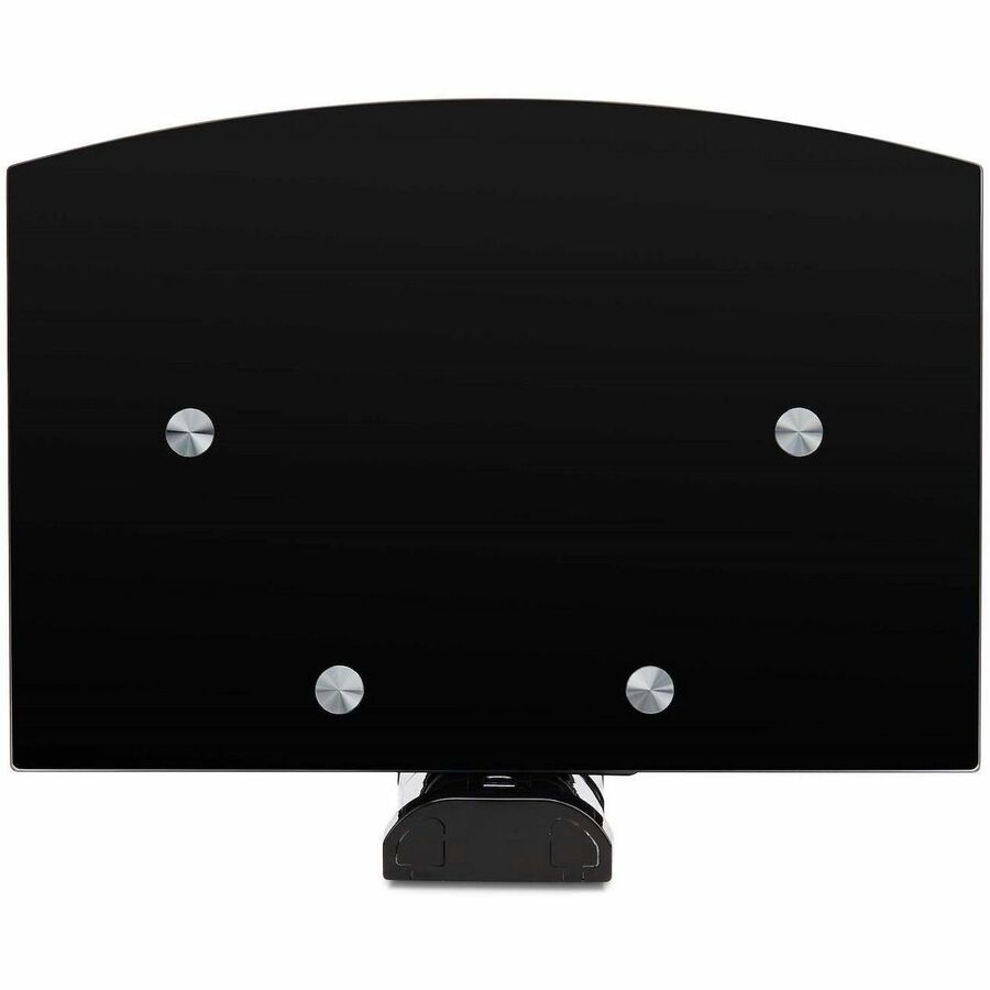 Top Image for StarTech.com Dual Floating Wall-Mounted AV Shelves, Adjustable Height Shelf For Under TV A/V Equipment, Black Tempered Glass Shelves