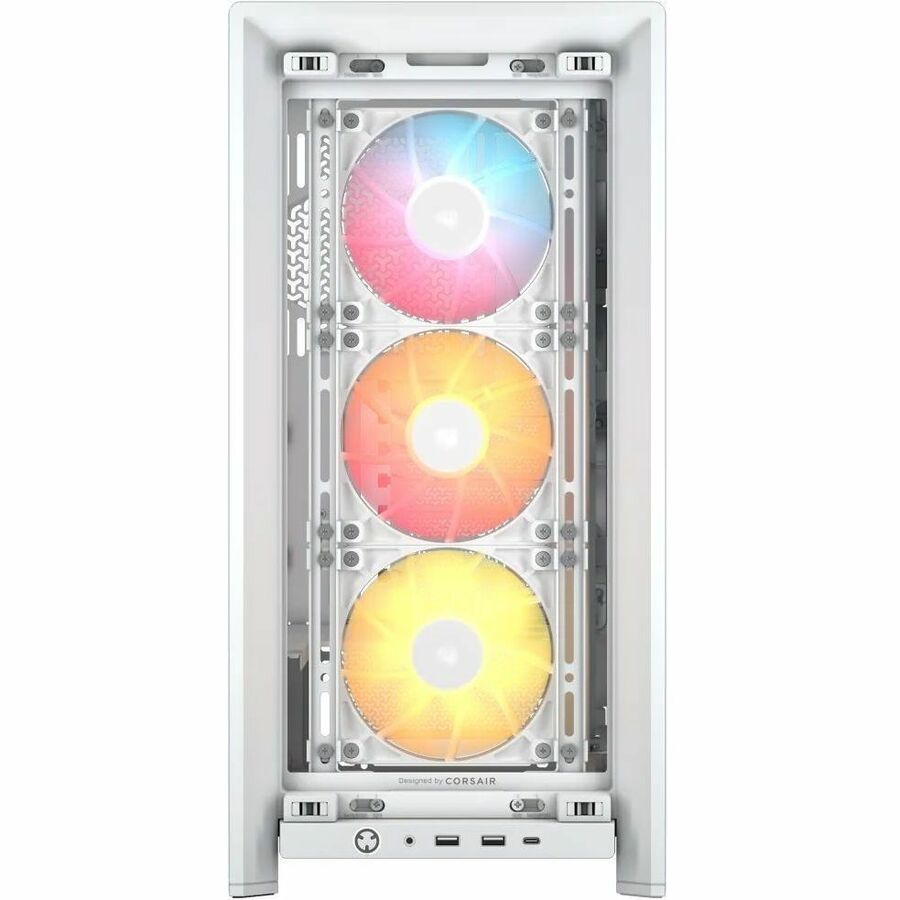 Front Image for Corsair FRAME 4000D RS ARGB Modular Mid-Tower PC Case - White