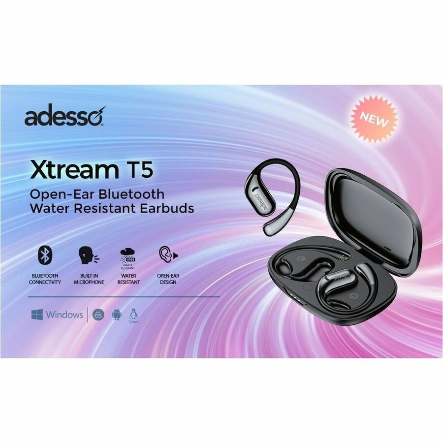 Alternate-Image7 Image for Adesso Xtream T5 Open-Ear Bluetooth Water Resistant Earbuds