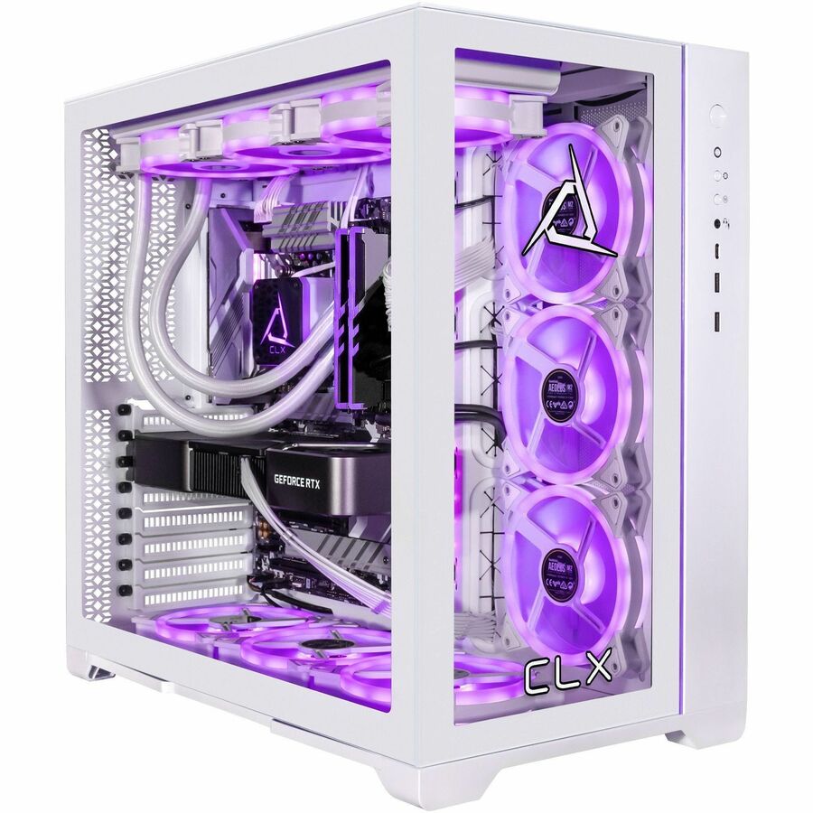 Right Image for CLX SET Gaming Desktop Computer - AMD Ryzen 7 7800X3D - 64 GB - 6 TB HDD - 2 TB SSD - Mid-tower - White