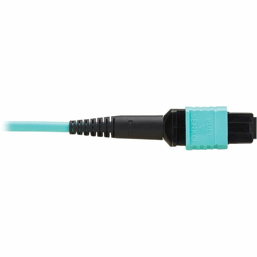 Alternate-Image4 Image for Eaton Tripp Lite Series 40/100/400G Multimode 50/125 OM3 Fiber Optic Cable (8F MPO/MPO-PC F/F), Type-A Polarity, OFNP, Aqua, 30 m (98.4 ft.)