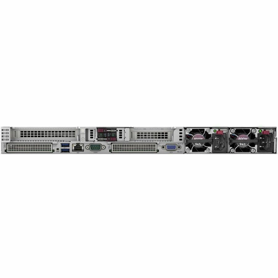 Rear Image for HPE ProLiant DL360 Gen11 1U Rack Server - 1 x Intel Xeon Silver 4510 2.40 GHz - 64 GB RAM - 8 TB HDD - (2 x 4TB) HDD Configuration - Serial ATA/600, 12Gb/s SAS, NVMe Controller