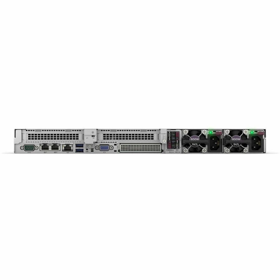 Rear Image for HPE ProLiant DL320 G11 1U Rack Server - 1 x Intel Xeon Silver 4510 2.40 GHz - 32 GB RAM - 960 GB SSD - (2 x 480GB) SSD Configuration - Serial ATA/600, 12Gb/s SAS Controller