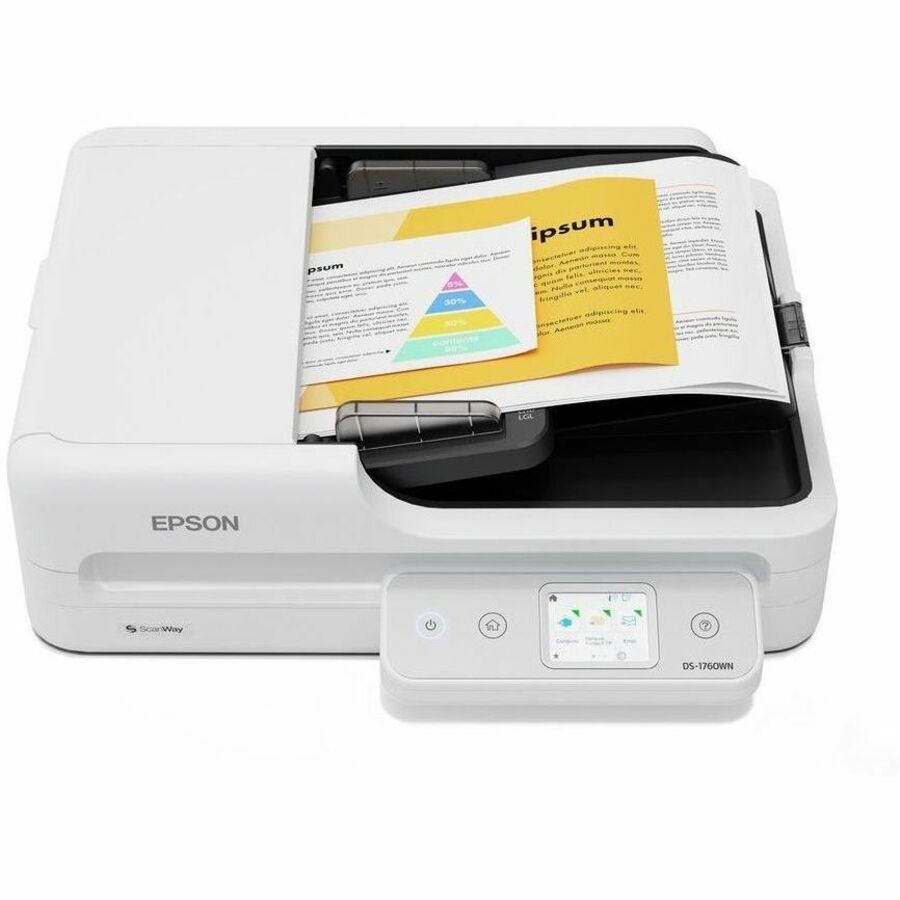 Top Image for Epson DS-1760WN Flatbed/ADF Scanner - 1200 dpi Optical