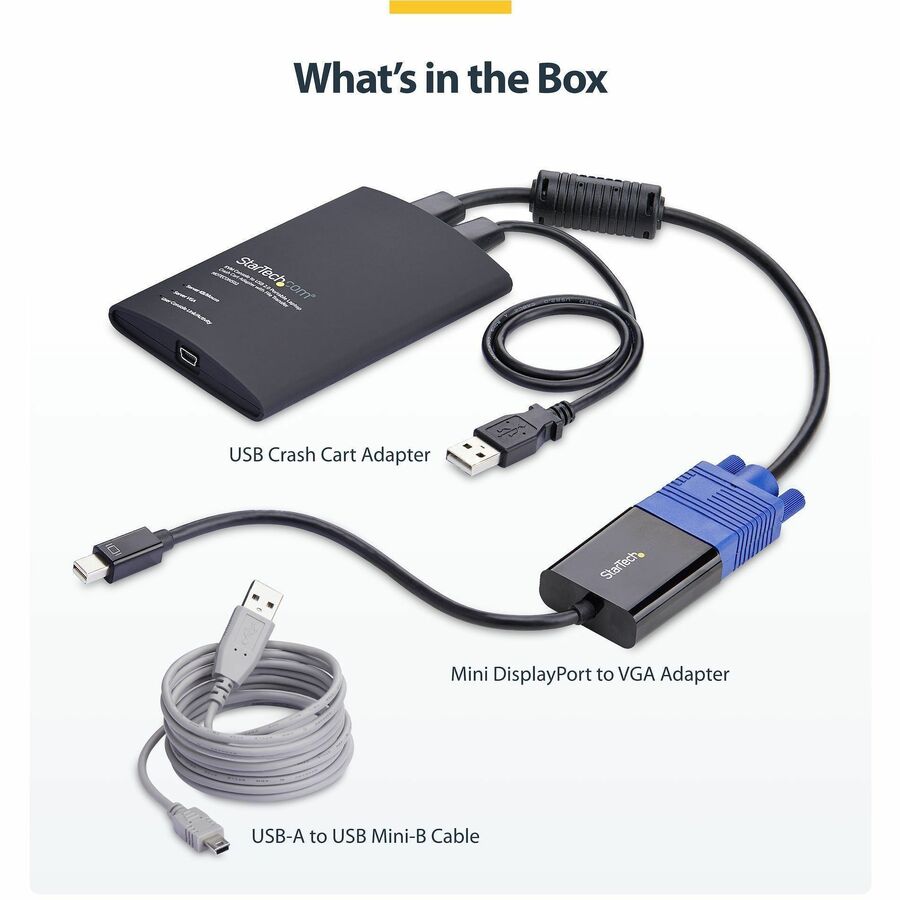 Alternate-Image7 Image for StarTech Portable Laptop Crash Cart Adapter, USB/VGA/Mini DisplayPort KVM Console, File Transfer/Video Capture, TAA