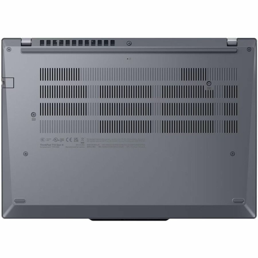 Bottom Image for Lenovo ThinkPad T14 Gen 6 21QC001XUS 14" Notebook - WUXGA - 60 Hz - Intel Core Ultra 5 225U - 16 GB - 256 GB SSD - English Keyboard - Gray