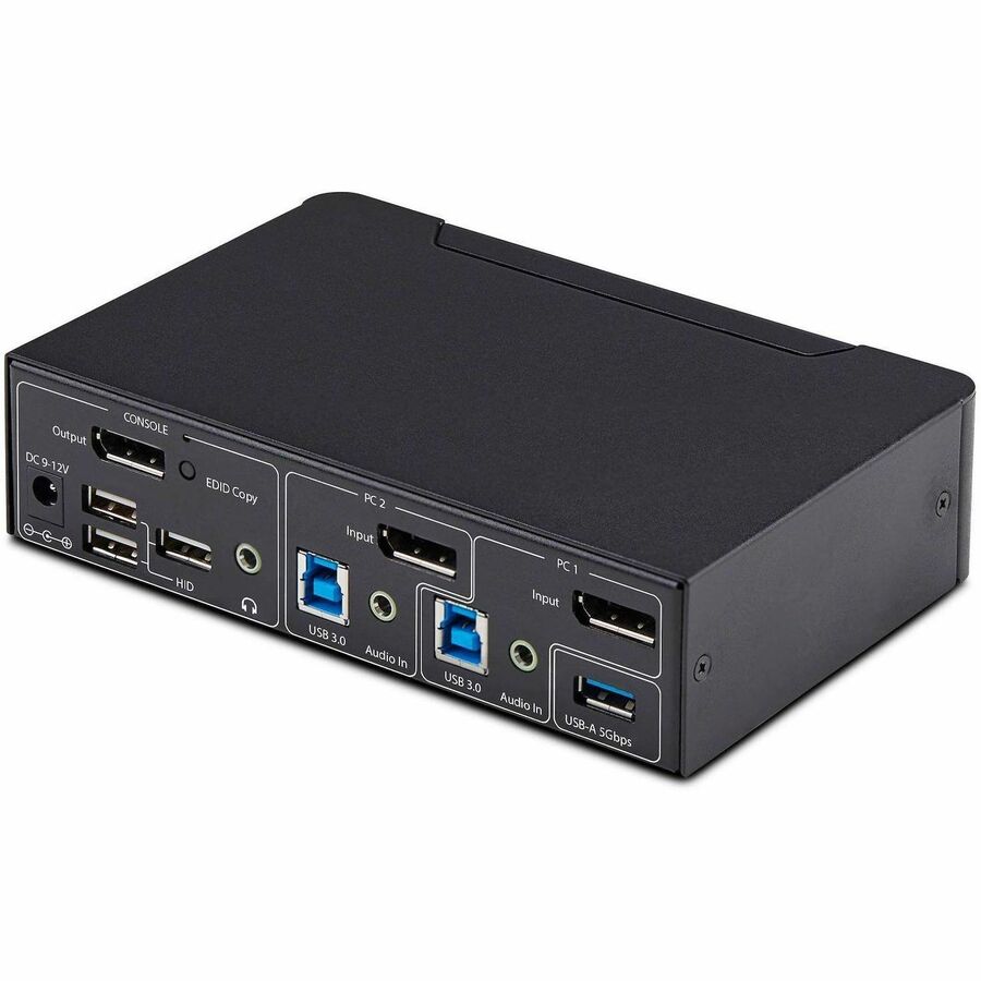 Right Image for StarTech.com 2-Port DisplayPort KVM Switch, 4K 60Hz, DP 1.2, HDCP 1.4, EDID Management, 2-Port USB 3.0 Hub, TAA