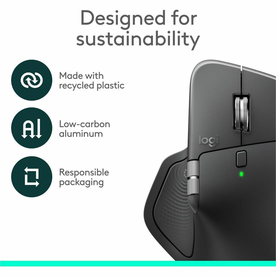 Alternate-Image9 Image for Logitech MX Master 4 for Business, Wireless Mouse with Quiet Clicks, 8K DPI, MagSpeed Scrolling, Logi Bolt Receiver, Graphite
