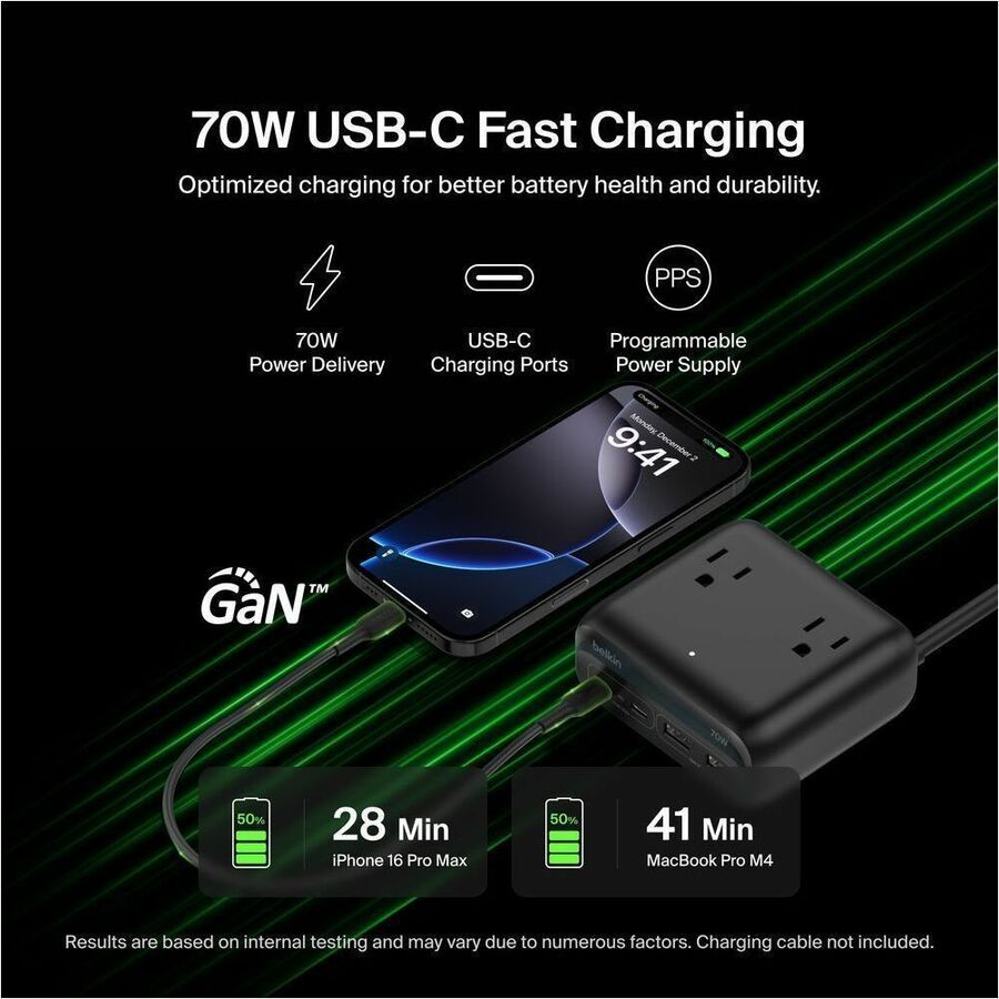 Alternate-Image9 Image for Belkin 3-Outlet Charging Station with 2 USB-A and 2 USB-C Ports 70W