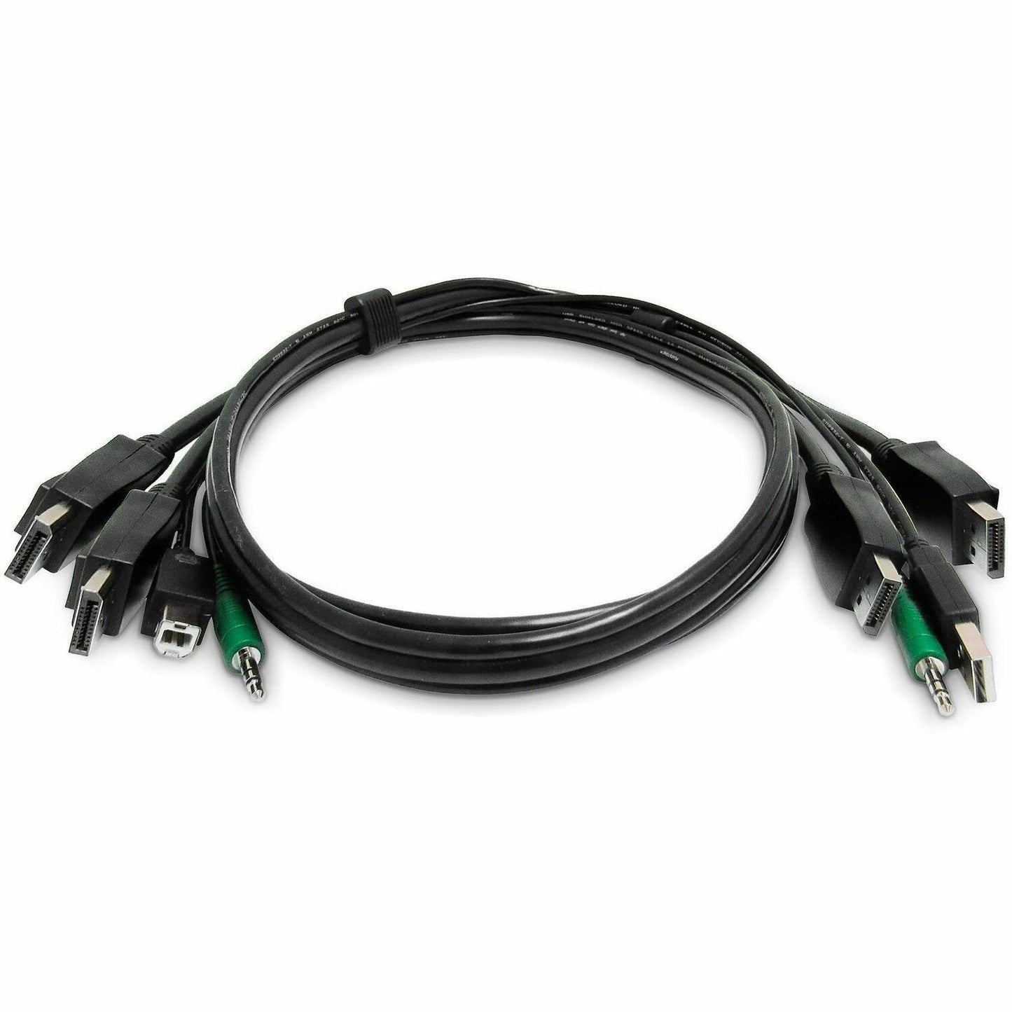 Main Image for StarTech 6ft (1.8m) Dual-DisplayPort KVM Cable, 2x USB 2.0, 3.5mm Audio, Universal Combo Cable for KVM Switches, TAA