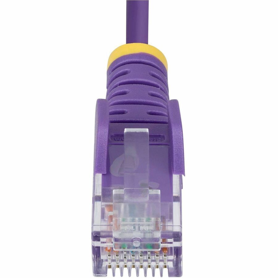 Alternate-Image9 Image for StarTech 9in Purple Slim CAT6 Ethernet Cable, Slim Snagless RJ45, UTP, LSZH, 28AWG Bare Copper, Slim Network Patch Cord