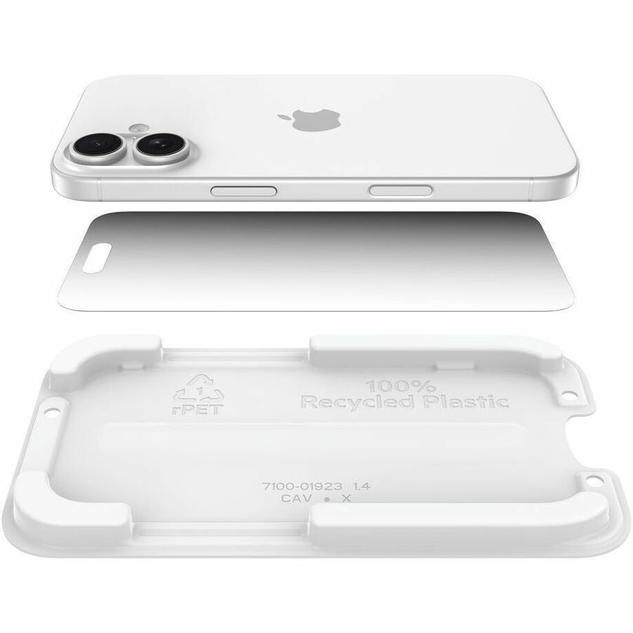 Right Image for Belkin InvisiGlass Privacy Filter Screen Protector for iPhone 17 / iPhone 16 Pro, Gen 2 Black, Transparent