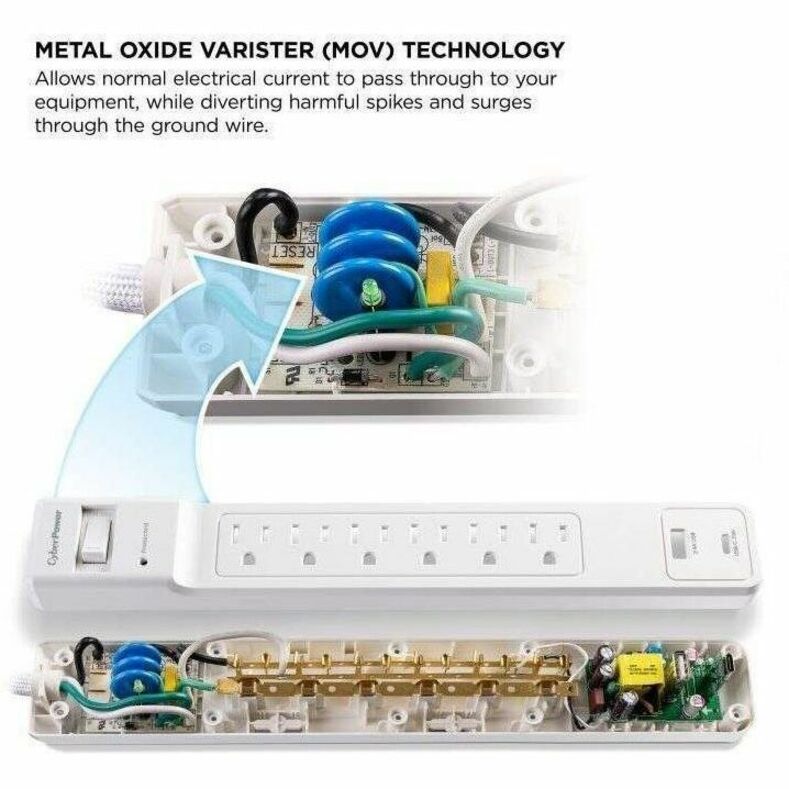Alternate-Image9 Image for CyberPower CSB1206 Essential 12 - Outlet Surge Protector with 3600 J Surge Suppression