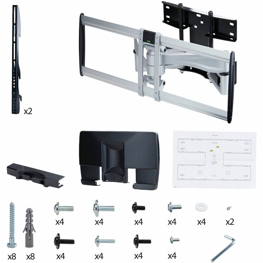 Alternate-Image6 Image for StarTech Heavy-Duty Articulating TV Wall Mount for up to 100-inch and 187.4lb/85kg Flat Screens, VESA, Low-Profile Bracket, TAA