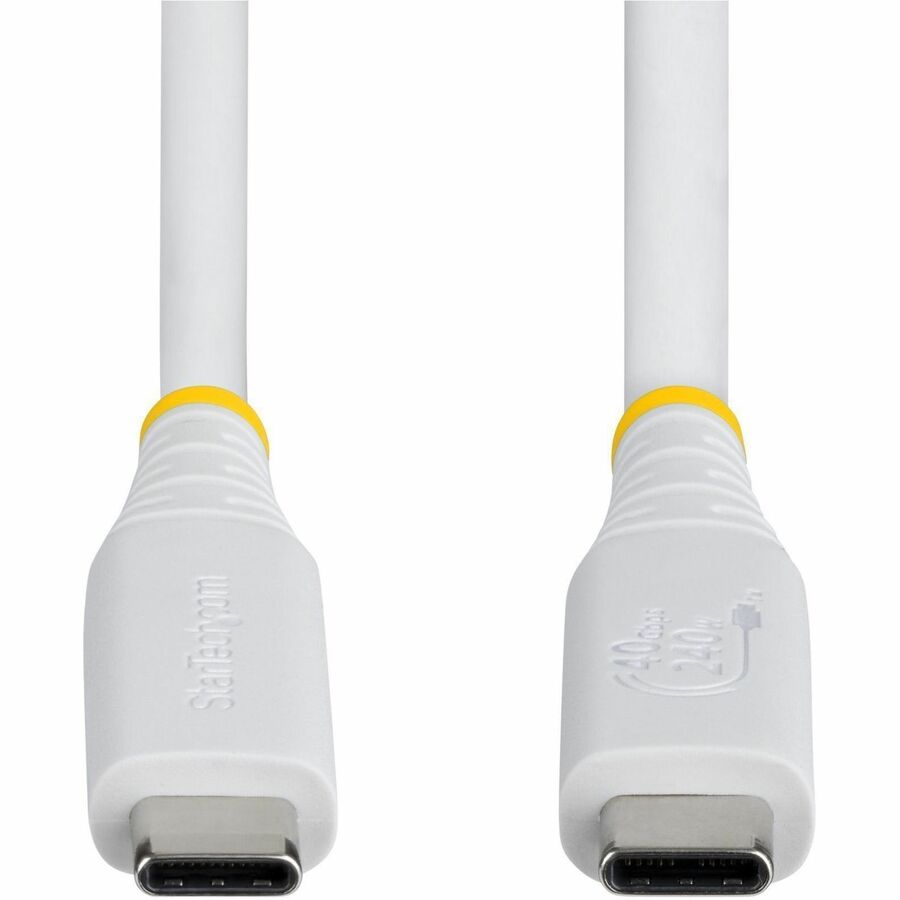 Alternate-Image3 Image for StarTech 1.5ft (45cm) USB4 Cable, 40Gbps, USB-IF Certified USB-C Cable, 240W, 8K 60Hz/4K 240Hz DP2.1, Thunderbolt 4 Compatible, White