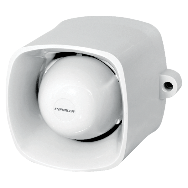 SECO-LARM SH-816S-BQ self-contained siren and speaker with white housing