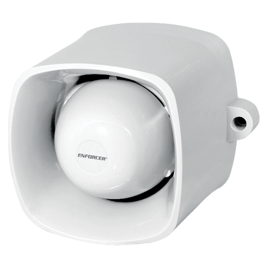 SECO-LARM SH-816S-BQ self-contained siren and speaker with white housing