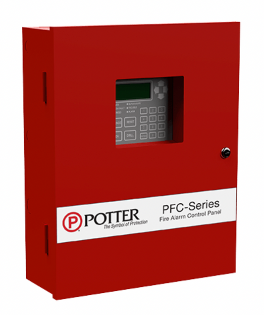 PFC-6006 control panel front view with LCD and LEDs