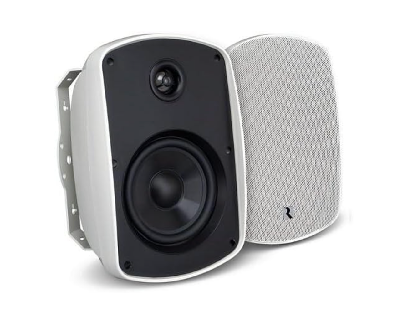Front view of the Russound 5B55mk2-W 5.25" OutBack outdoor speaker in white