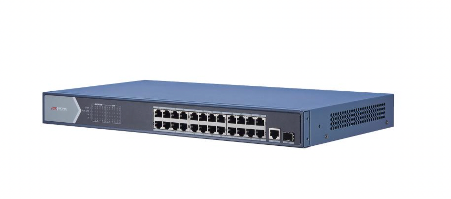 Hikvision DS-3E0526P-E 24-port Gigabit PoE unmanaged network switch with SFP uplink