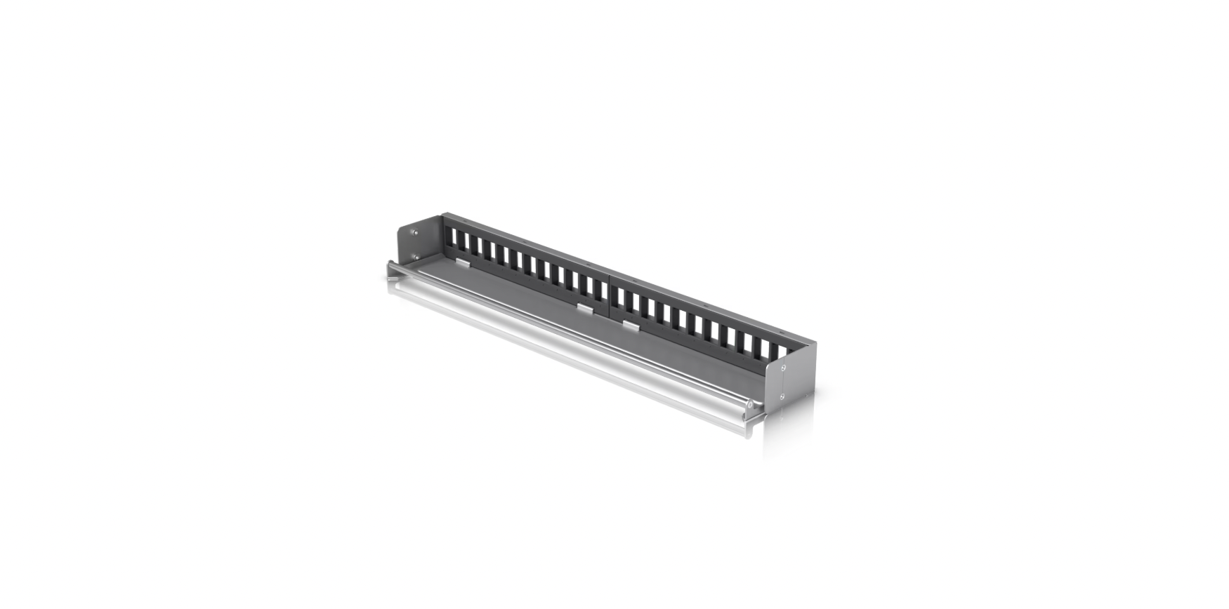 Ubiquiti UACC-Rack-Panel-Patch-Blank-24 back view showing 24 blank keystone slots