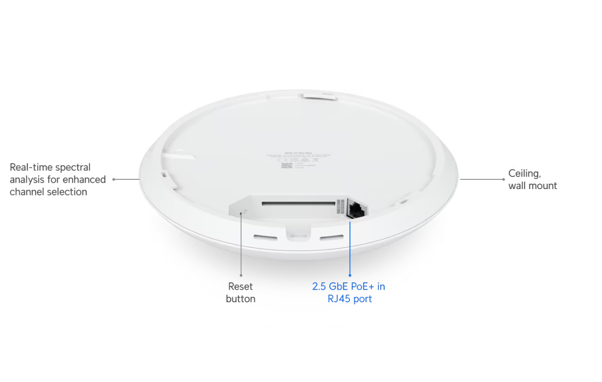 Ubiquiti UniFi U7 Pro Max - Tri-Band WiFi 7 Access Point, 8 Streams, 500+ Clients, 2.5 GbE PoE+ (U7-Pro-Max)