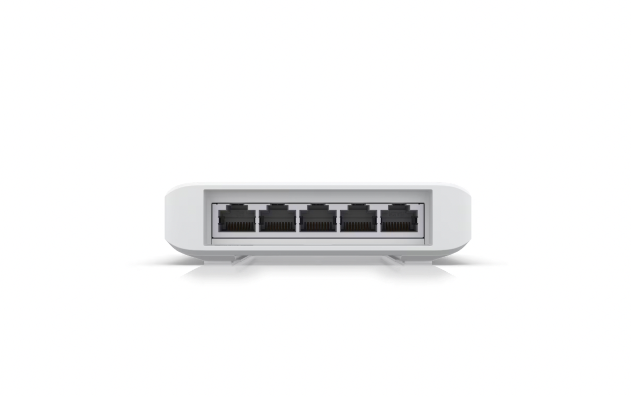 Ubiquiti USW-Flex with 5 Gigabit Ethernet ports in weather-resistant housing
