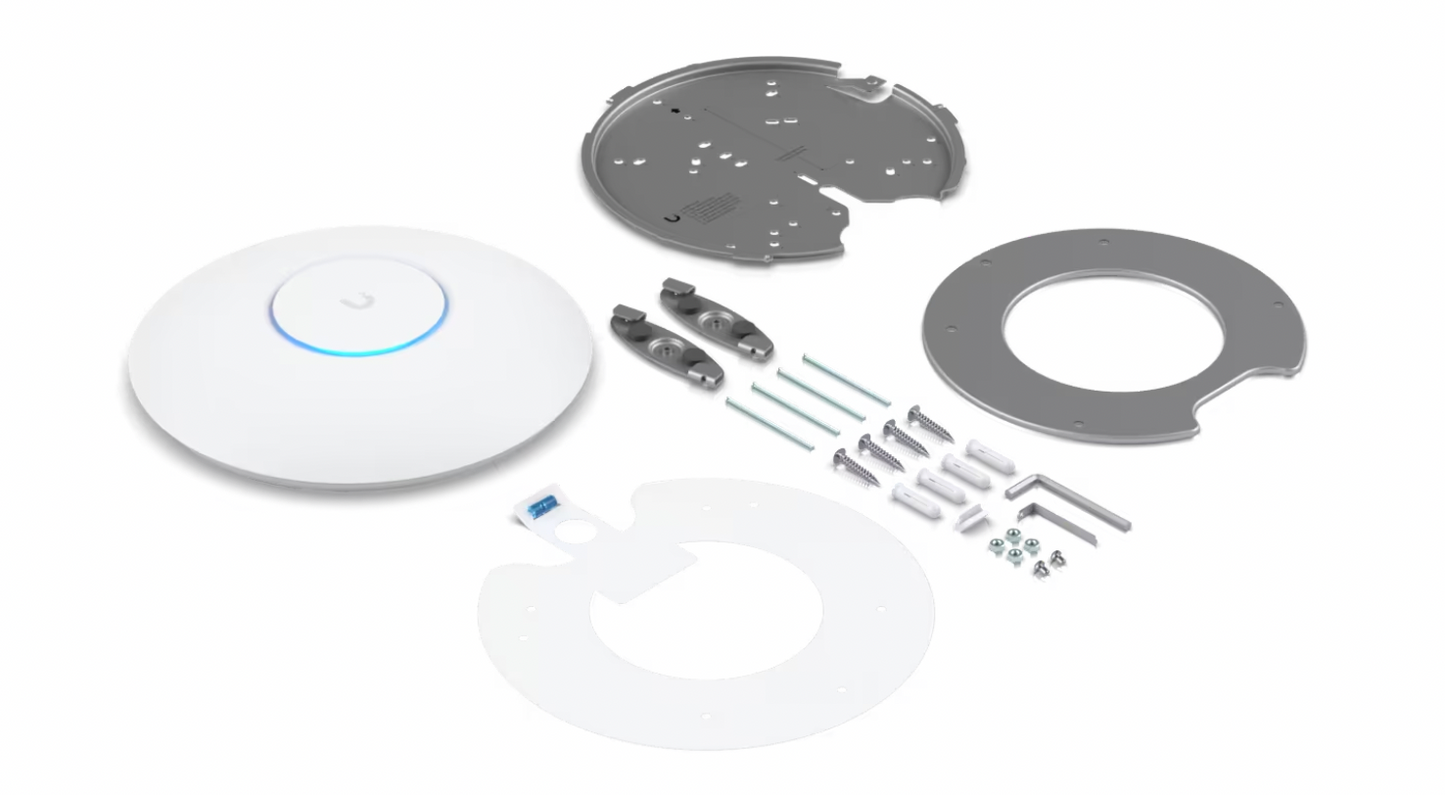 U6 Enterprise access point with included mounting accessories