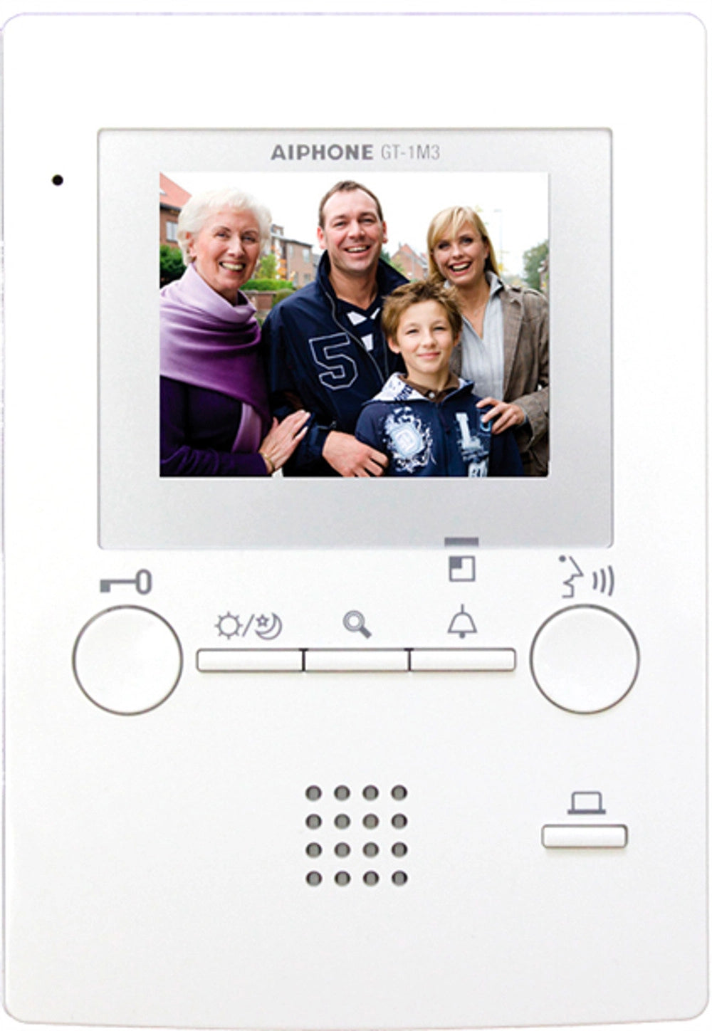 Aiphone GT-1M3 video tenant station with 3.5-inch color LCD and surface mount
on