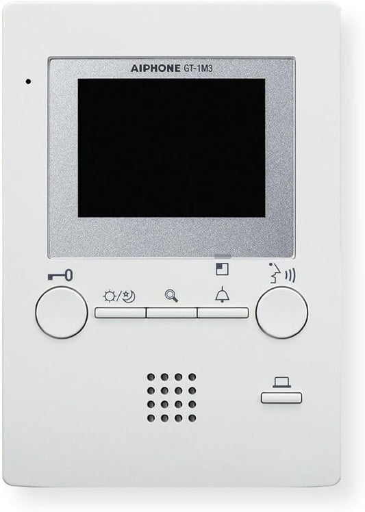 Aiphone GT-1M3 video tenant station with 3.5-inch color LCD and surface mount
