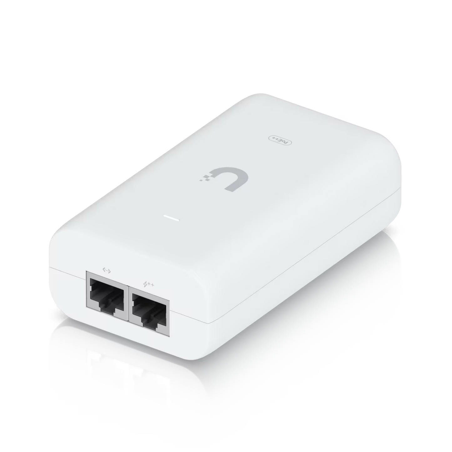 U-POE++ PoE++ adapter showing data input and PoE output ports