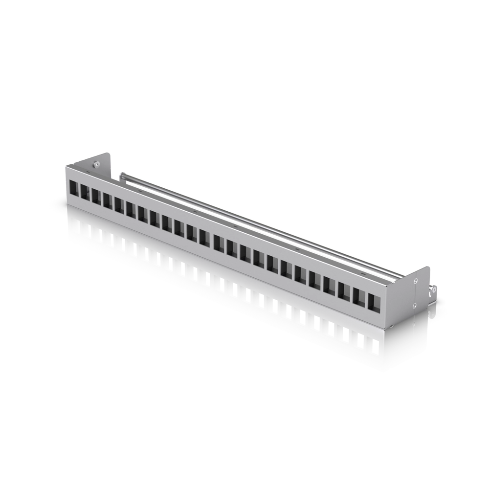 Ubiquiti UACC-Rack-Panel-Patch-Blank-24 front view showing 24 blank keystone slots